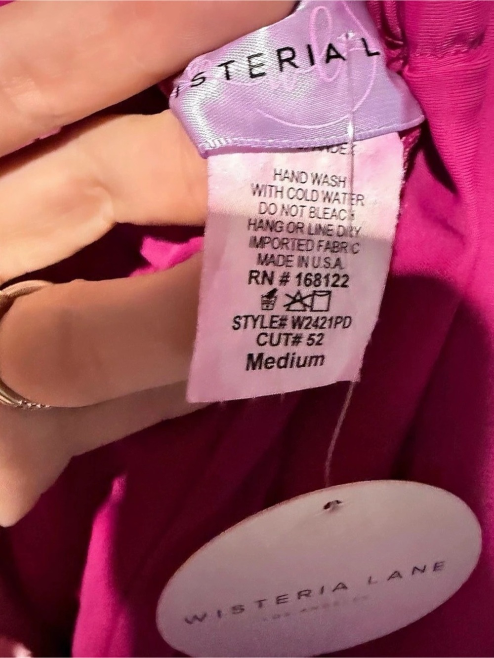 Wisteria Lane Hot Pink Tiered Stretch Palazzo Pants - Picture 3 of 5